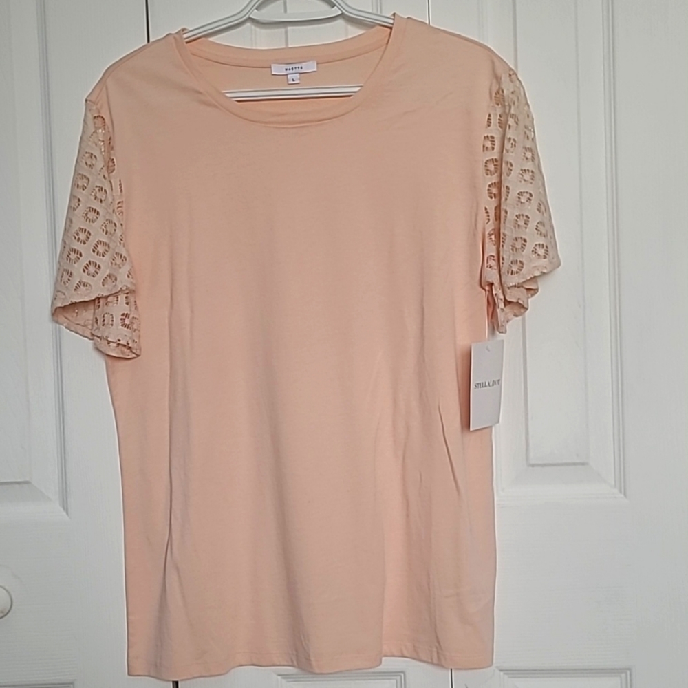 Stella and Dot pink top size large